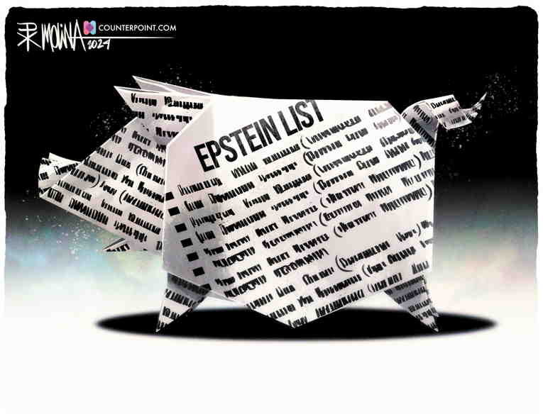 Political/Editorial Cartoon by Pedro Molina, El Nuevo Diario, Managua, Nicaragua on Epstein Documents Released