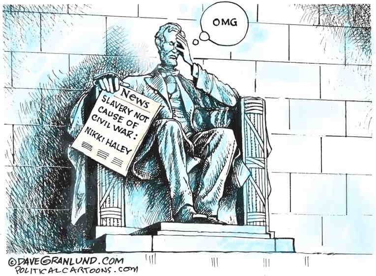 Political/Editorial Cartoon by Dave Granlund on Haley Salutes Confederates