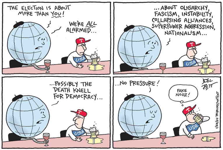 Political/Editorial Cartoon by Joel Pett, Lexington Herald-Leader, CWS/CartoonArts Intl. on New Hampshire Votes