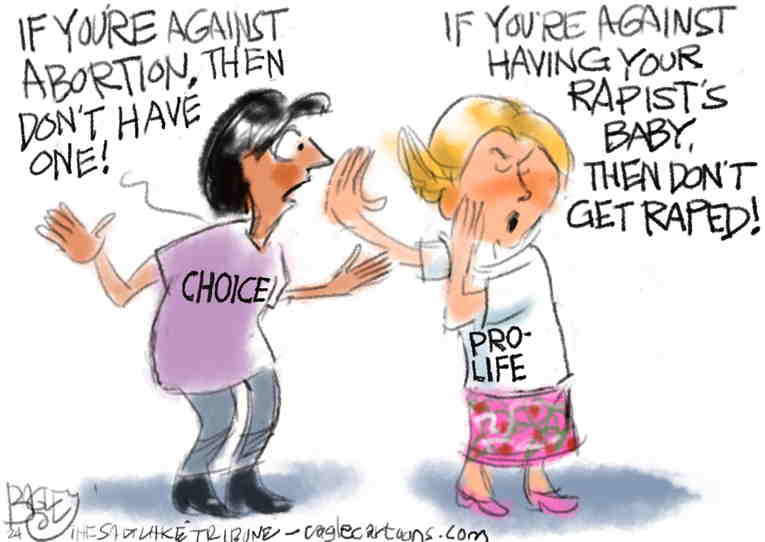 Political/Editorial Cartoon by Pat Bagley, Salt Lake Tribune on Pro-Birth Movement Doubles Down