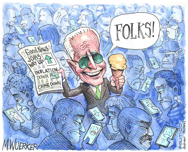 Political/Editorial Cartoon by Matt Wuerker, Politico on Biden Won’t Be Charged