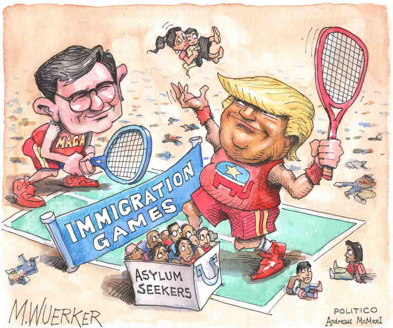 Political/Editorial Cartoon by Matt Wuerker, Politico on Trump Nixes Border Bill