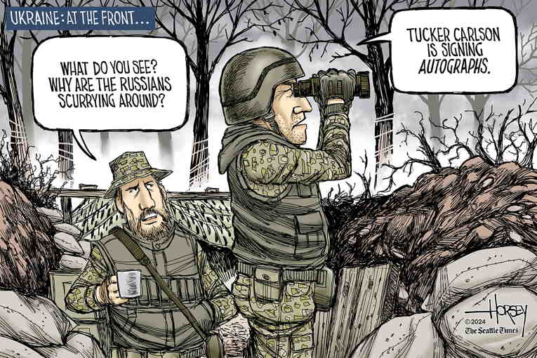 Political/Editorial Cartoon by David Horsey on Disgraced Idiot Doubles Down