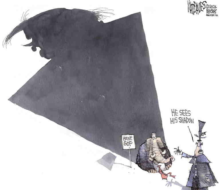 Political/Editorial Cartoon by Matt Davies, Journal News on GOP Battles GOP