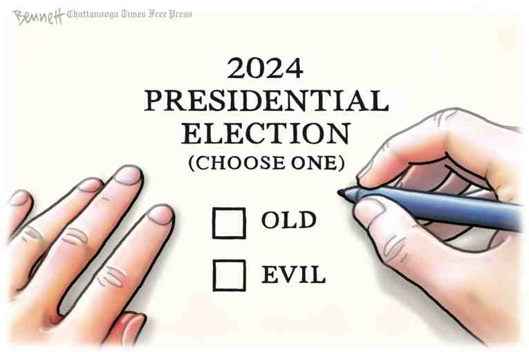 Political/Editorial Cartoon by Clay Bennett, Chattanooga Times Free Press on Biden Optimistic