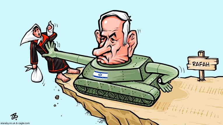 Political/Editorial Cartoon by Emad Hajjaj, Al Ghad, Amman, Jordan on Gaza Massacre Continues