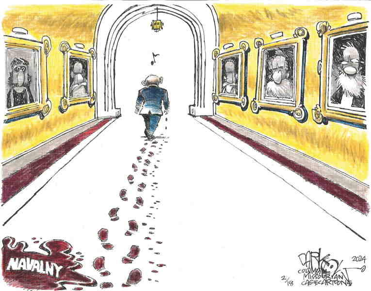 Political/Editorial Cartoon by John Darkow, Columbia Daily Tribune, Missouri on Navalny Suffers “Sudden Death”