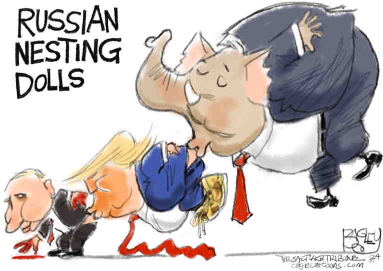 Political/Editorial Cartoon by Pat Bagley, Salt Lake Tribune on Ukraine Suffers Losses