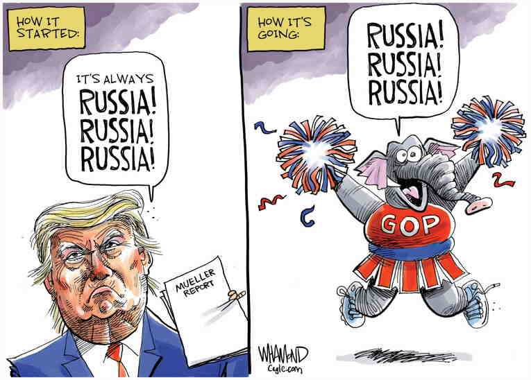 Political/Editorial Cartoon by Dave Whamond, Canada, PoliticalCartoons.com on Trump, GOP Praise Putin