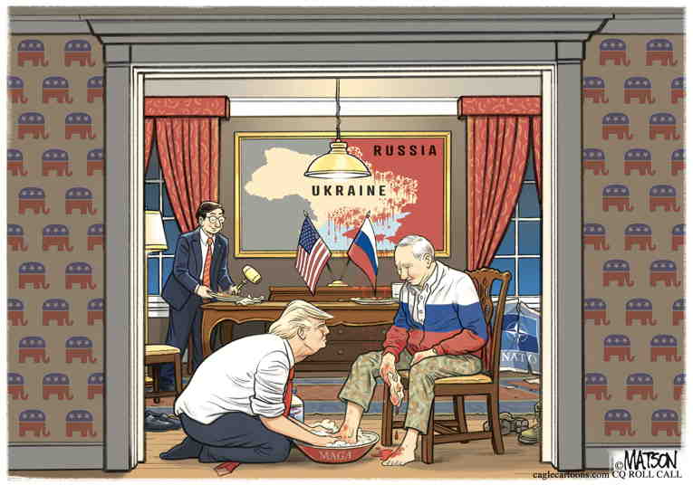 Political/Editorial Cartoon by RJ Matson, Cagle Cartoons on Trump, GOP Praise Putin