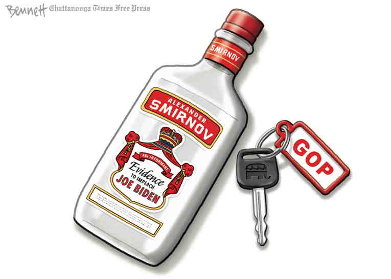 Political/Editorial Cartoon by Clay Bennett, Chattanooga Times Free Press on MAGA Fanatics Fall Hard