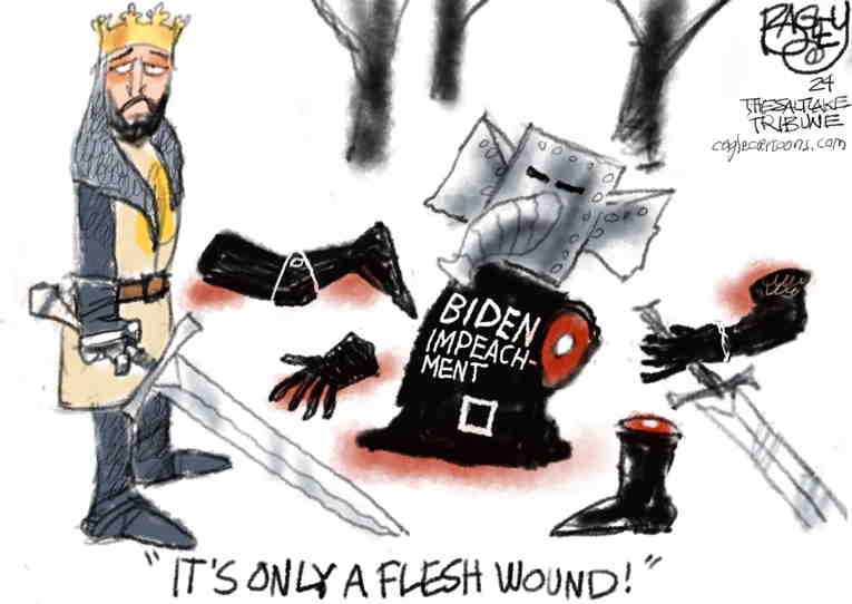 Political/Editorial Cartoon by Pat Bagley, Salt Lake Tribune on MAGA Fanatics Fall Hard