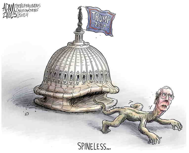 Political/Editorial Cartoon by Adam Zyglis, The Buffalo News on McConnell Announces Something