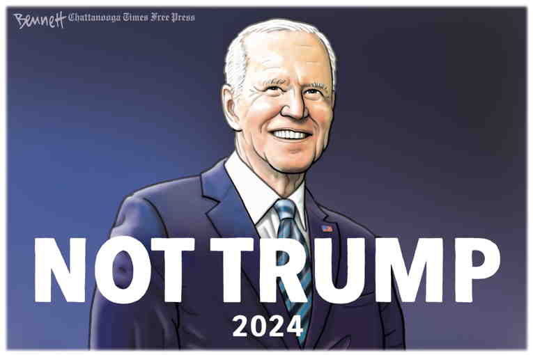 Political/Editorial Cartoon by Clay Bennett, Chattanooga Times Free Press on Biden Seeks to Improve Image