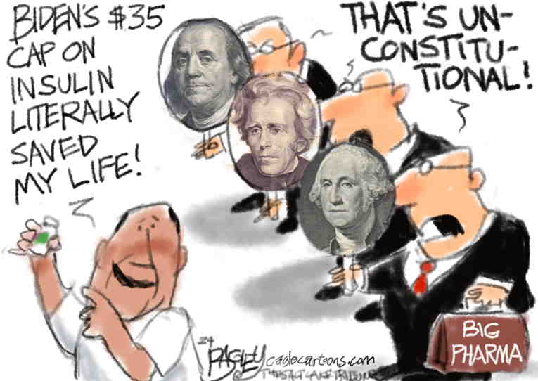 Political/Editorial Cartoon by Pat Bagley, Salt Lake Tribune on Biden Seeks to Improve Image