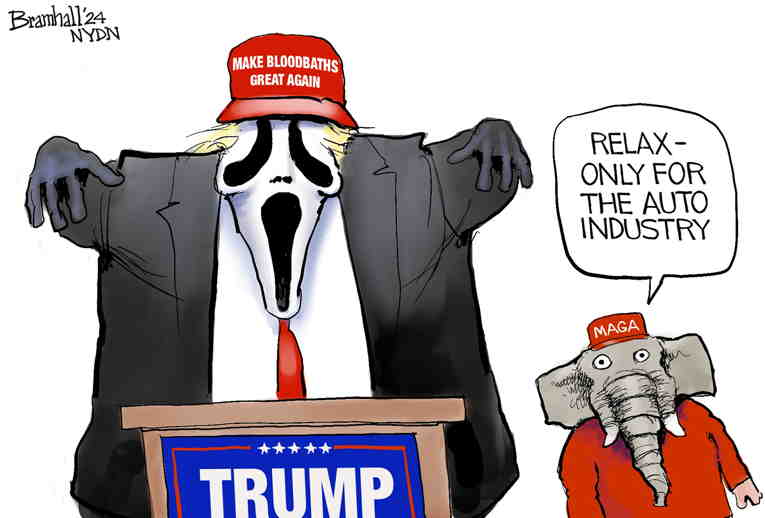 Political/Editorial Cartoon by Bill Bramhall, New York Daily News on Trump Escalates Rhetoric