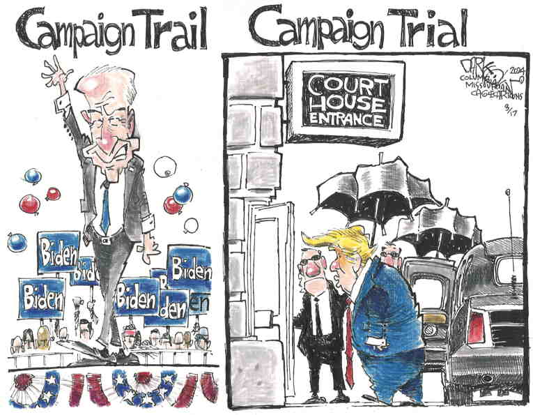 Political/Editorial Cartoon by John Darkow, Columbia Daily Tribune, Missouri on Biden Steps Up Campaign