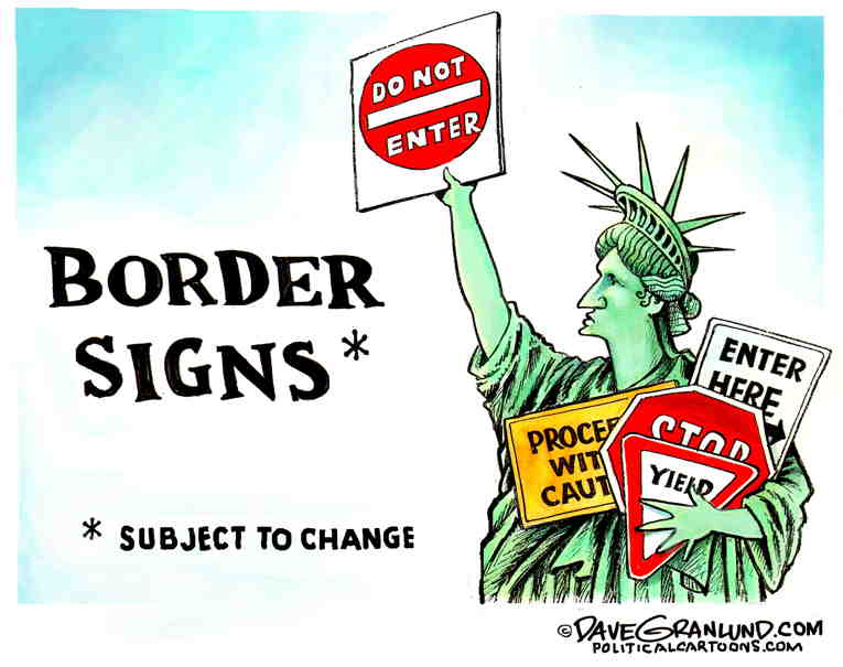 Political/Editorial Cartoon by Dave Granlund on Immigration Battles Continue