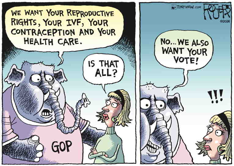 Political/Editorial Cartoon by Rob Rogers on GOP Goes Full Nuts