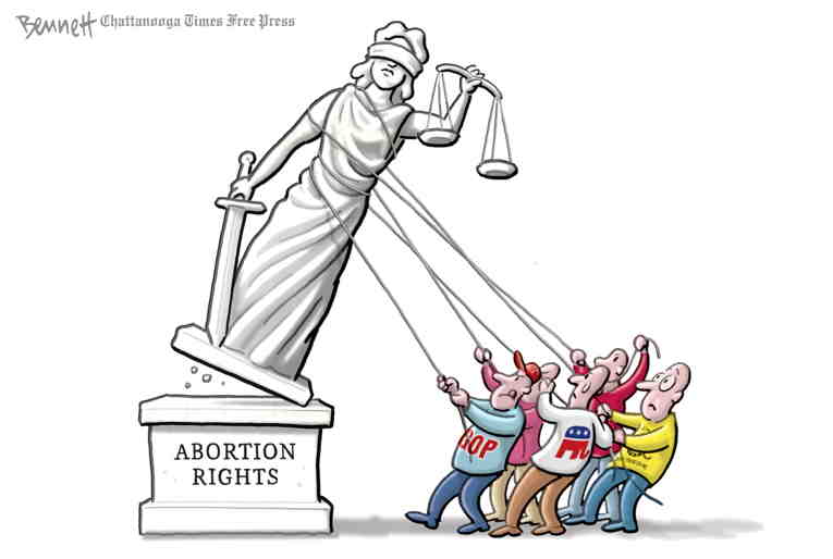 Political/Editorial Cartoon by Clay Bennett, Chattanooga Times Free Press on Arizona Condemns Pregnant Women