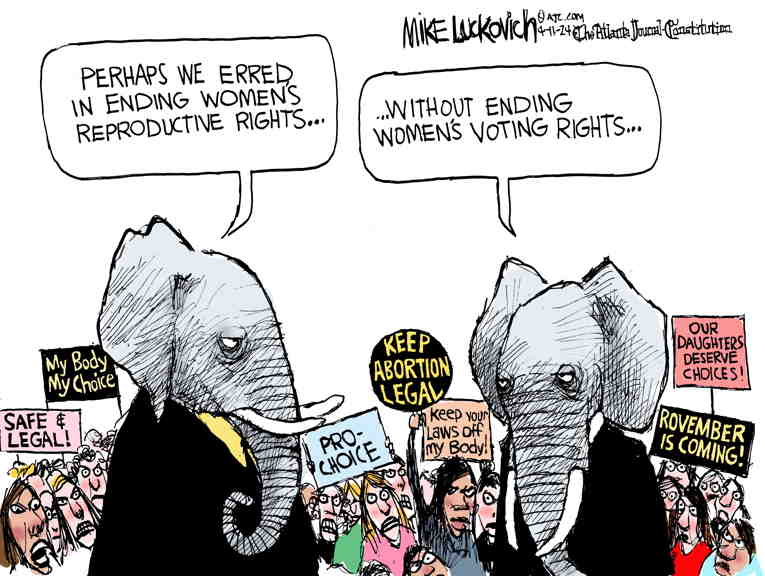 Political/Editorial Cartoon by Mike Luckovich, Atlanta Journal-Constitution on Arizona Condemns Pregnant Women
