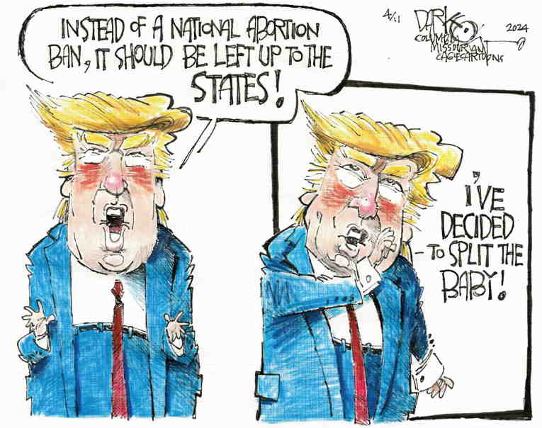 Political/Editorial Cartoon by John Darkow, Columbia Daily Tribune, Missouri on Trump Takes Anti-Abortion Credit