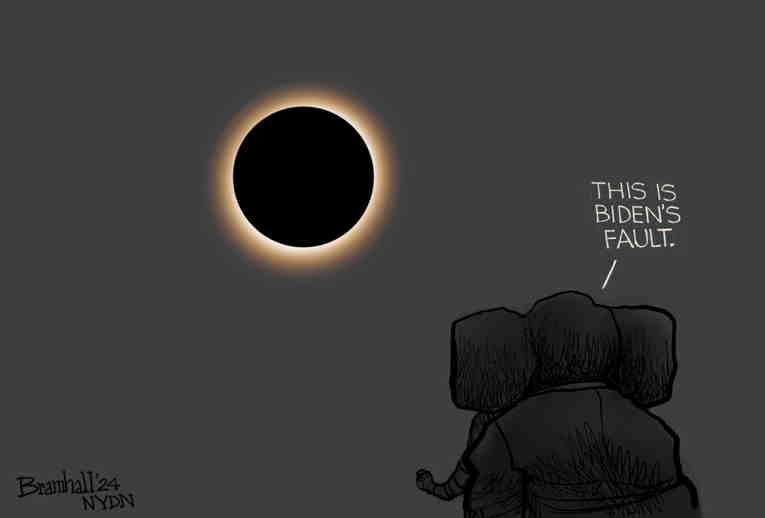 Political/Editorial Cartoon by Bill Bramhall, New York Daily News on Eclipse Mesmerizes Nation