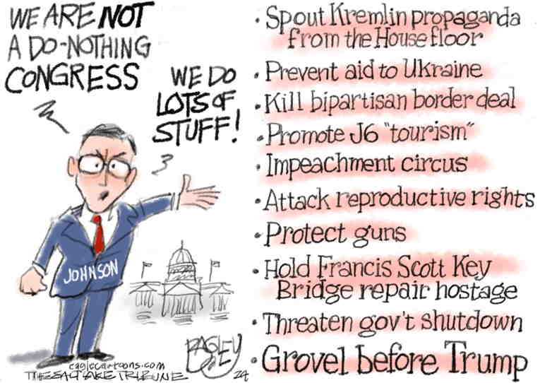 Political/Editorial Cartoon by Pat Bagley, Salt Lake Tribune on House Republicans Unhappy