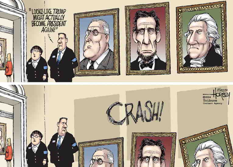Political/Editorial Cartoon by David Horsey on Race Too Close to Call