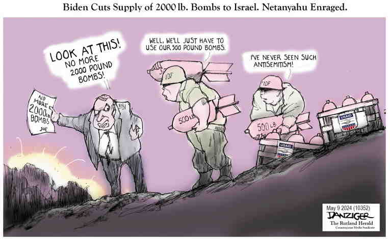 Political/Editorial Cartoon by Jeff Danziger on Gaza Massacre Continues