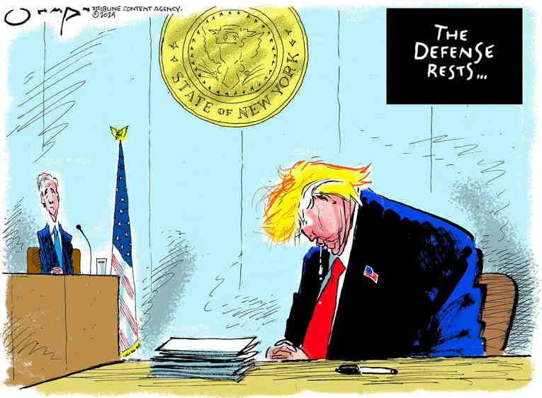 Political/Editorial Cartoon by Jack Ohman, The Oregonian on Stormy and Cohen Testify