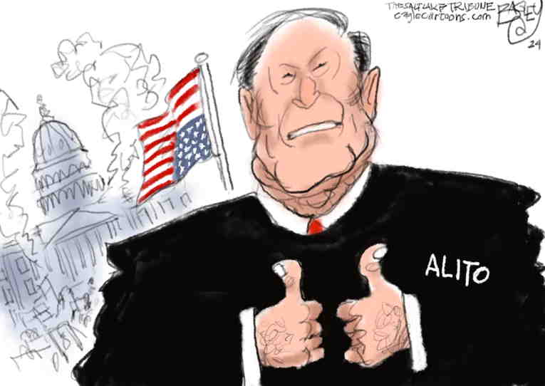 Political/Editorial Cartoon by Pat Bagley, Salt Lake Tribune on Alito Joins Proud Boys