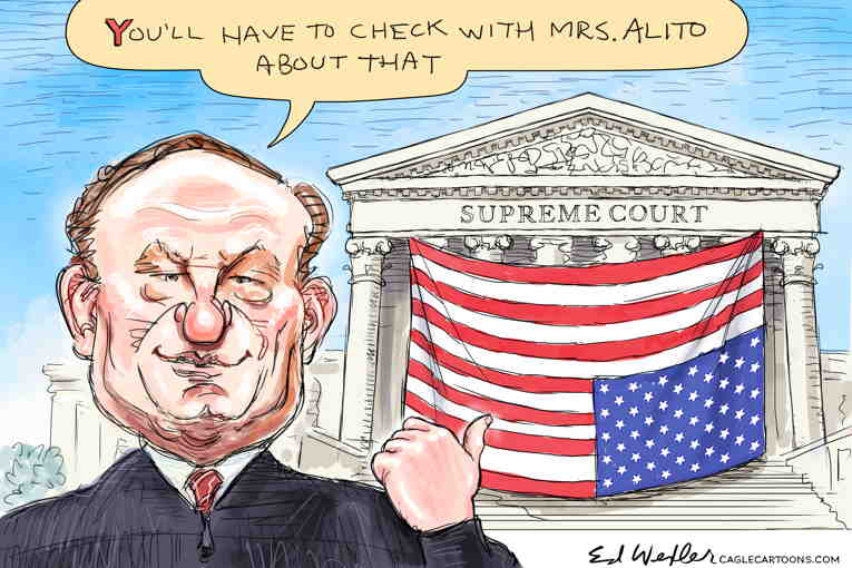 Political/Editorial Cartoon by Ed Wexler, PoliticalCartoons.com on Alito Joins Proud Boys