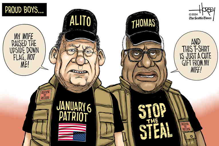 Political/Editorial Cartoon by David Horsey on Alito Joins Proud Boys