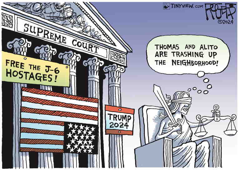 Political/Editorial Cartoon by Rob Rogers on Alito Joins Proud Boys