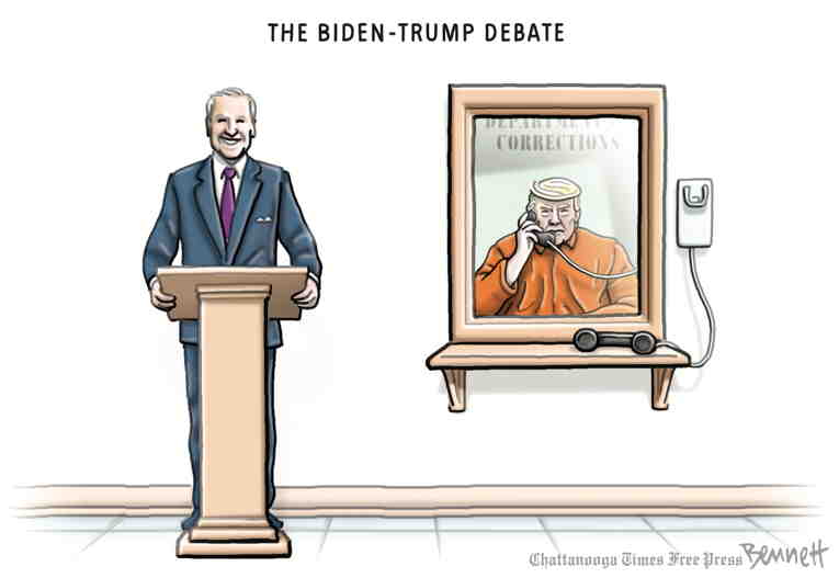 Political/Editorial Cartoon by Clay Bennett, Chattanooga Times Free Press on Debates May Decide Race