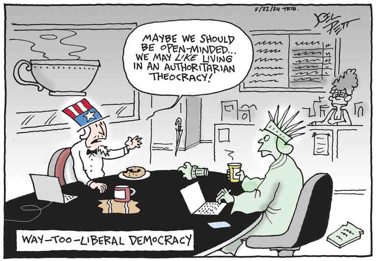 Political/Editorial Cartoon by Joel Pett, Lexington Herald-Leader, CWS/CartoonArts Intl. on Early Polls Show Close Race