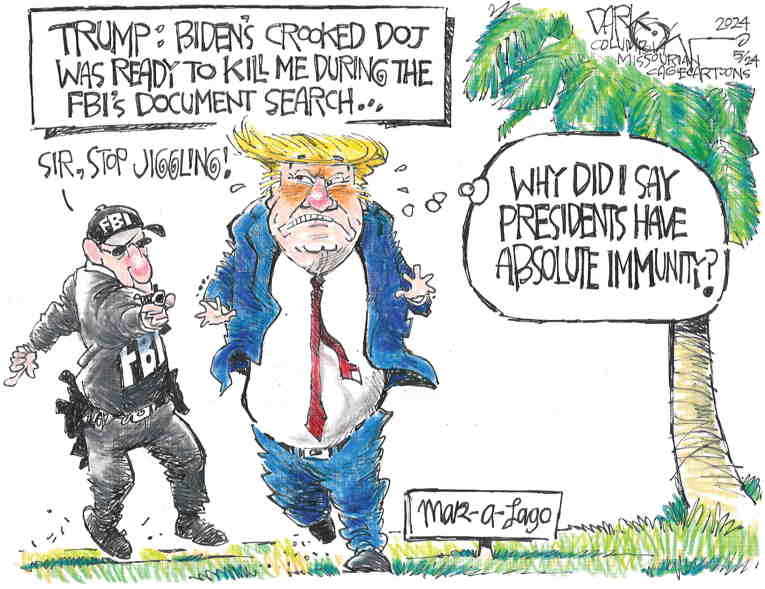 Political/Editorial Cartoon by John Darkow, Columbia Daily Tribune, Missouri on Trump Assassination Plot Alleged