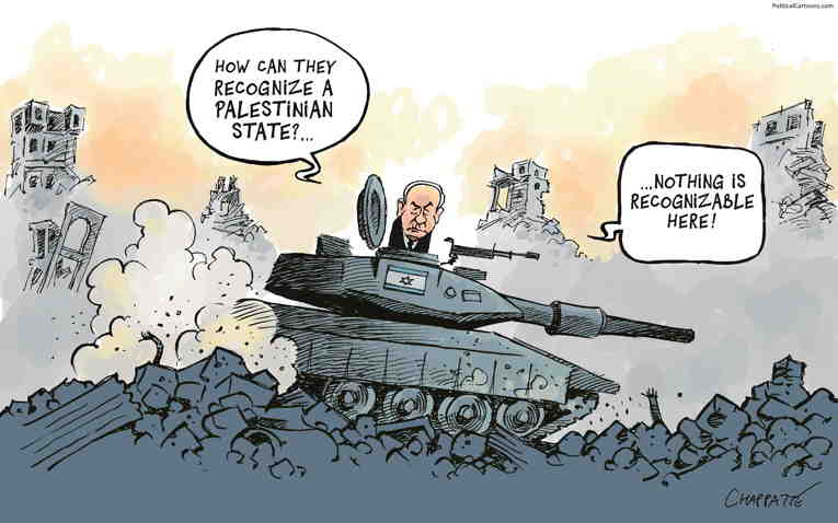 Political/Editorial Cartoon by Patrick Chappatte, International Herald Tribune on Netanyahu’s Plan Revealed