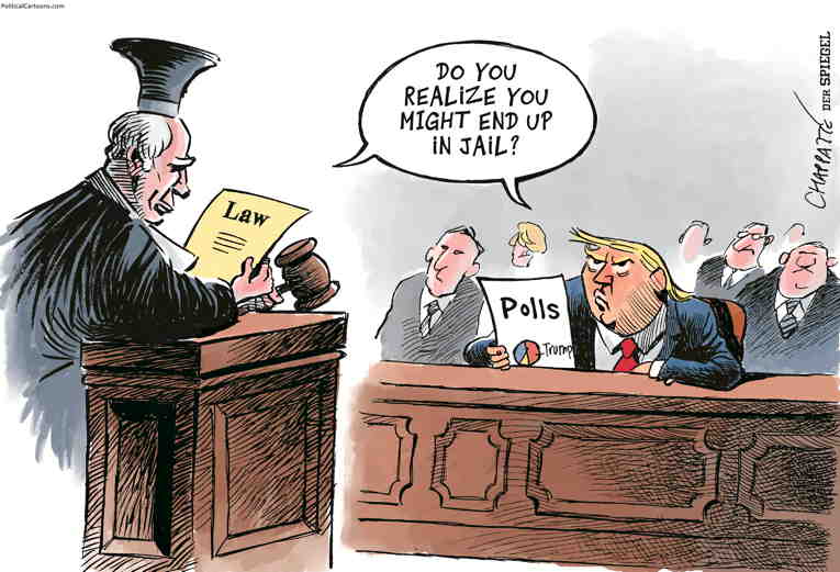 Political/Editorial Cartoon by Patrick Chappatte, International Herald Tribune on Guilty! Guilty! Guilty!