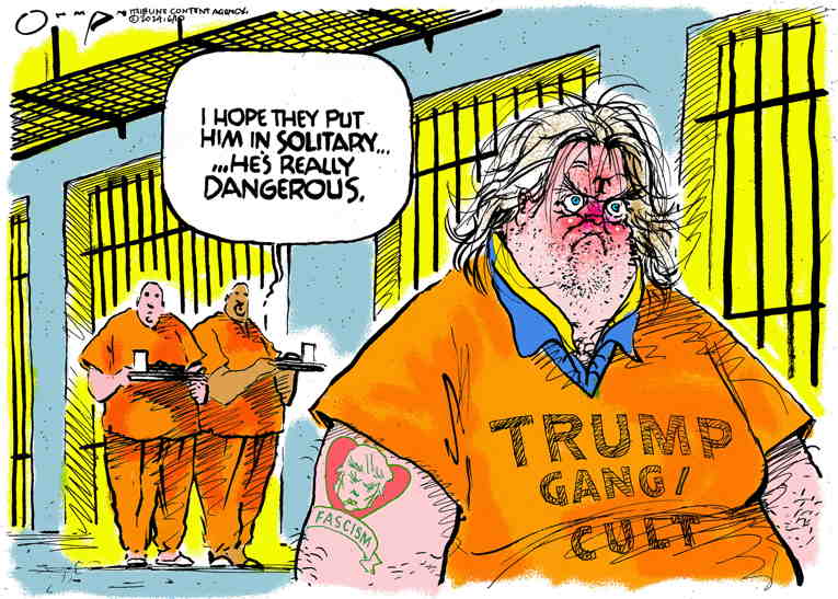 Political/Editorial Cartoon by Jack Ohman, The Oregonian on Bannon Ordered to Prison