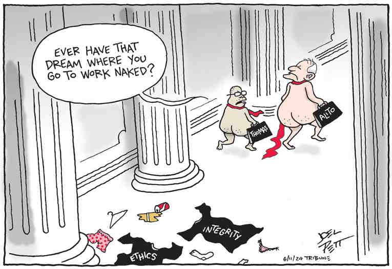 Political/Editorial Cartoon by Joel Pett, Lexington Herald-Leader, CWS/CartoonArts Intl. on Alito and Thomas Party On