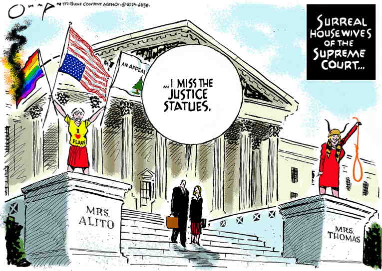 Political/Editorial Cartoon by Jack Ohman, The Oregonian on Alito and Thomas Party On