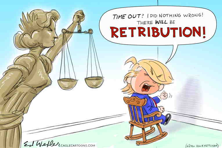 Political/Editorial Cartoon by Ed Wexler, PoliticalCartoons.com on Trump to Be Sentenced Soon