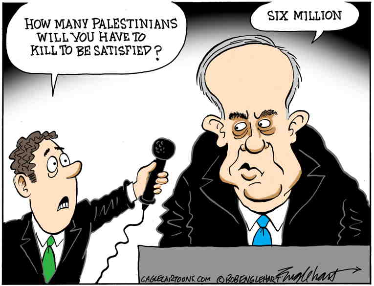 Political Cartoon on 'Gaza Massacre Continues' by Bob Engelhart ...