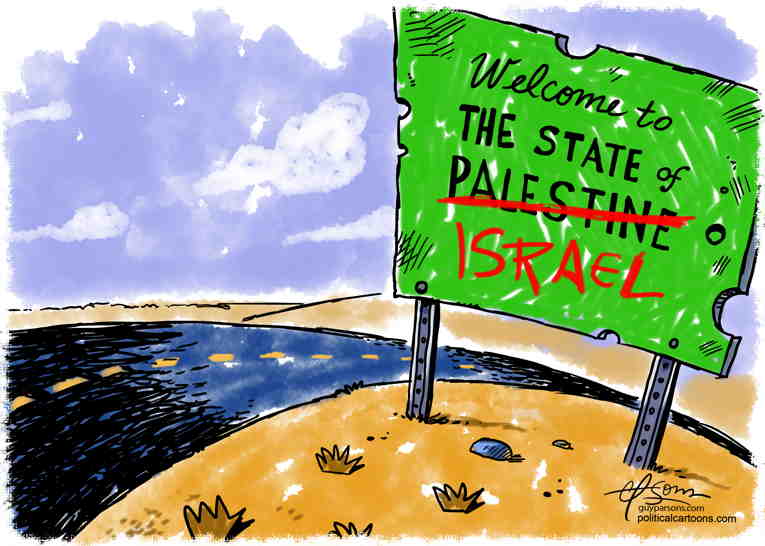 Political/Editorial Cartoon by Guy Parsons on Gaza Massacre Continues