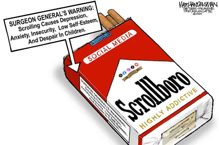 Political/Editorial Cartoon by Walt Handelsman, Newsday on Teen Suicide Deaths Rise