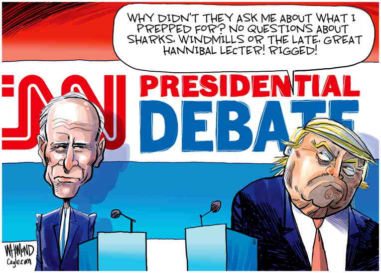 Political/Editorial Cartoon by Dave Whamond, Canada, PoliticalCartoons.com on Debate Preparations Conclude