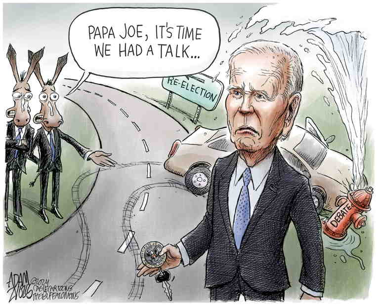 Political/Editorial Cartoon by Adam Zyglis, The Buffalo News on Replacing Biden Considered