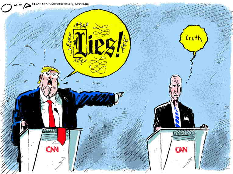 Political/Editorial Cartoon by Jack Ohman, The Oregonian on Biden Fails Cognitive Test